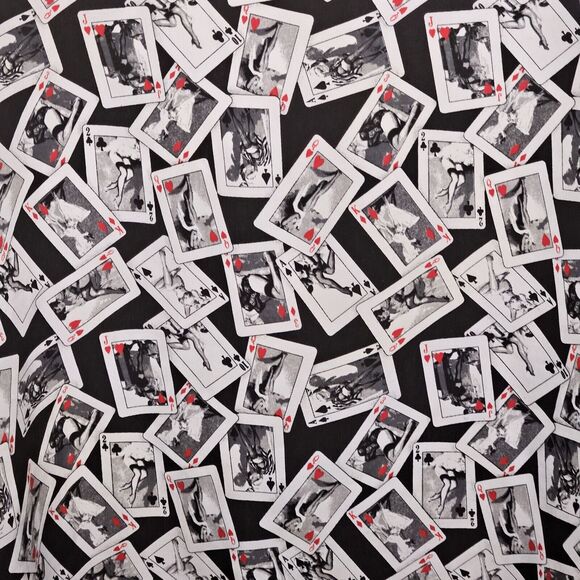 C-TWO Mens 2XL Button Front Shirt Poker Cards Pin Up Girls Lounge Bowling ZB - Picture 4 of 5